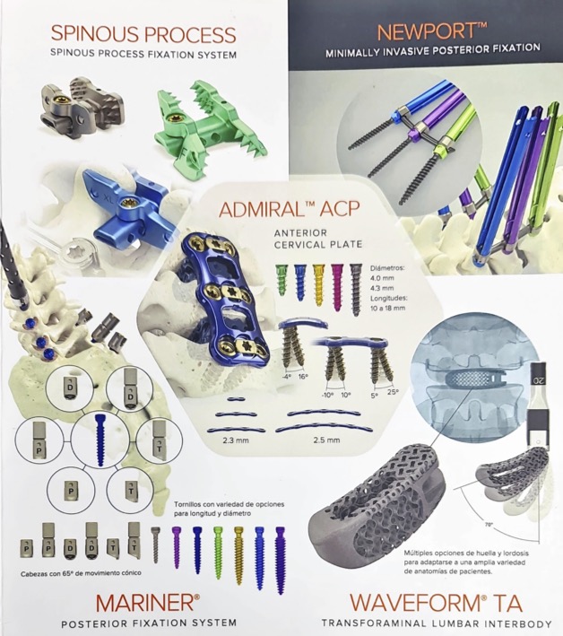 Orthofix: SPINOUS PROCESS Fixation, NEWPORT Minimally Invasive, ADMIRAL ACP Anterior Cervical Plate, MARINER Posterior Fixation, WAVEFORM TA